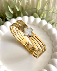 Mother Of Pearl Clover Bracelet