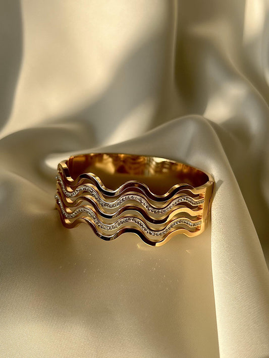 Diamond Wave Bangles Bracelet
