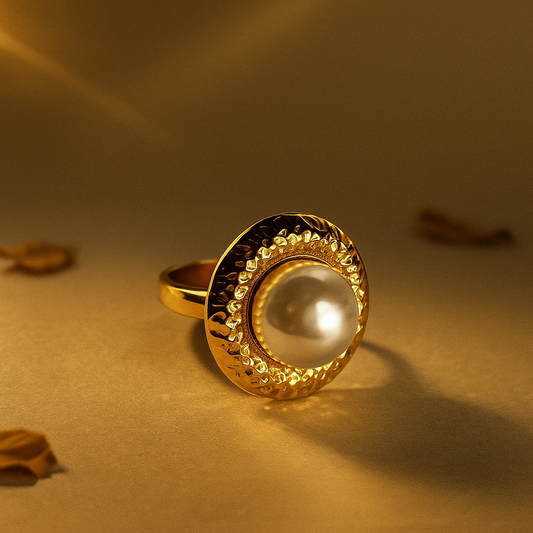 Bold Pearl Adjustable Ring