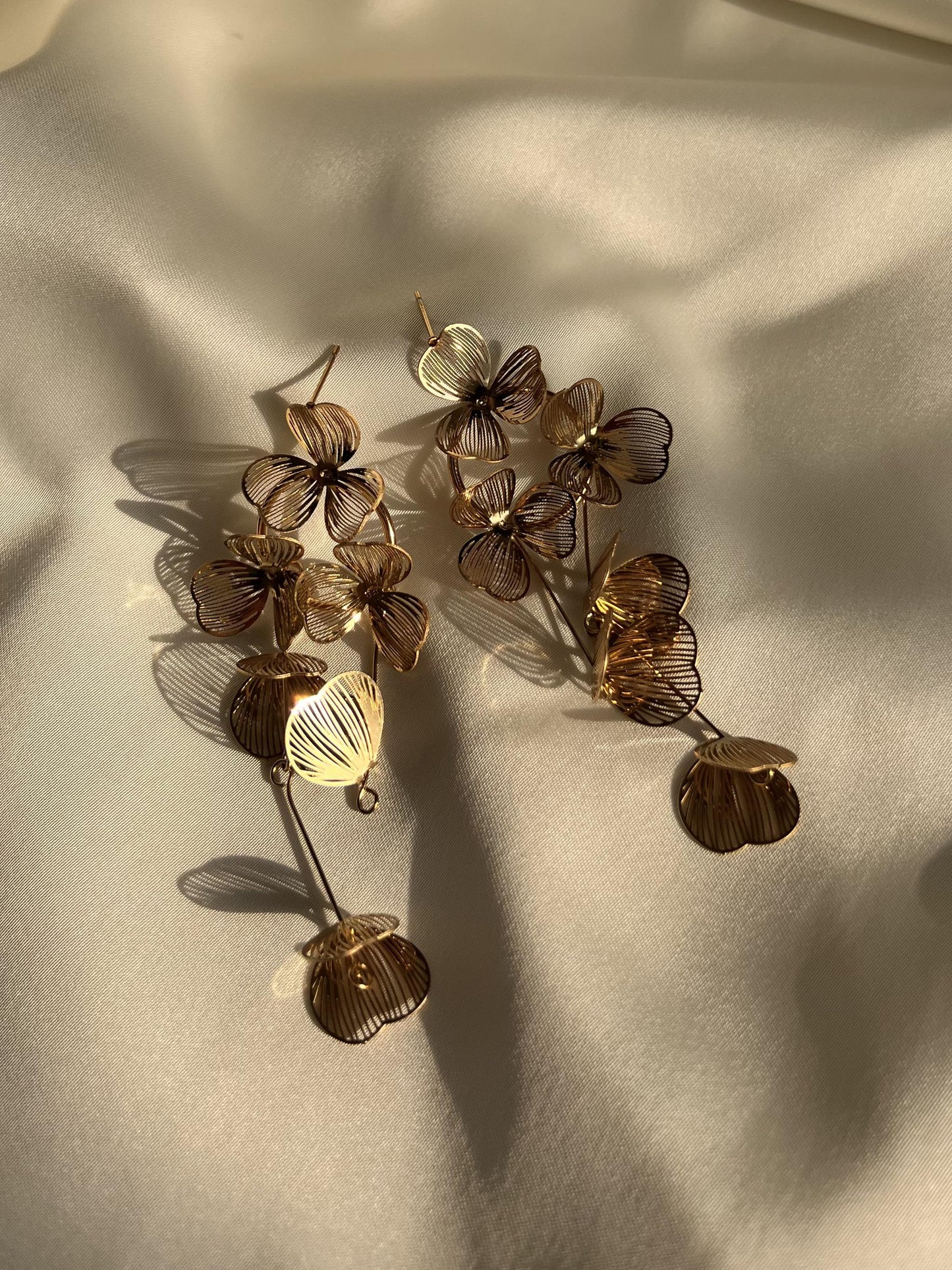 Gold Flower Danglers