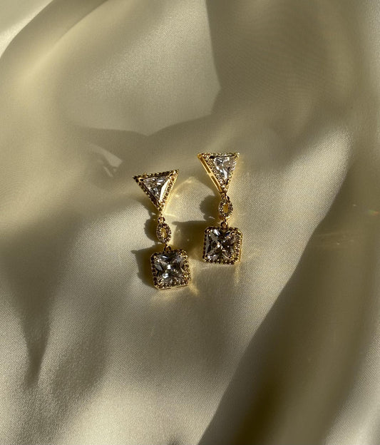 White Gemstone Drop Earrings