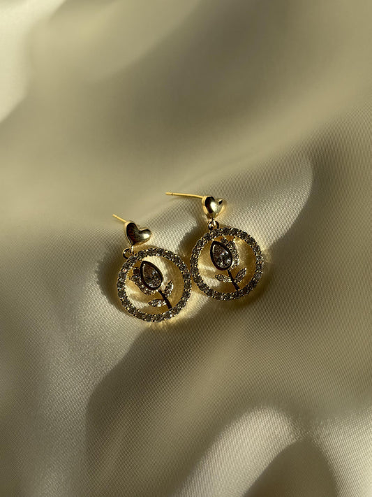 Rose Drop Diamond Earrings
