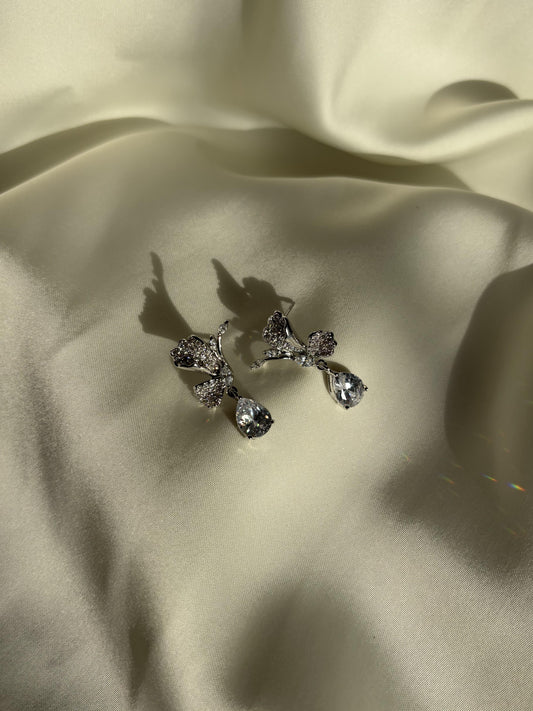 Butterfly Drop Diamond Studs