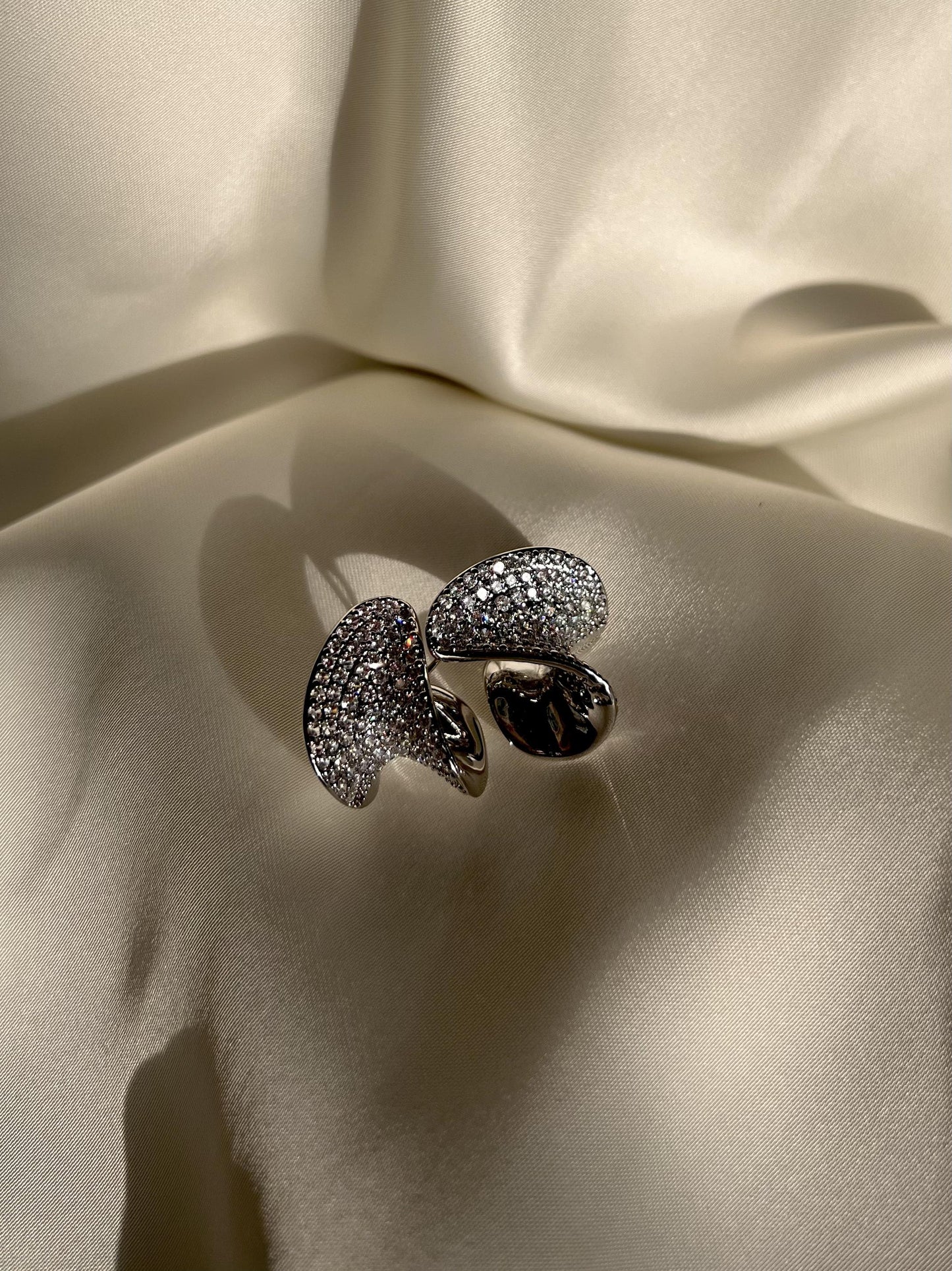 Silver Chunky Diamond Earrings