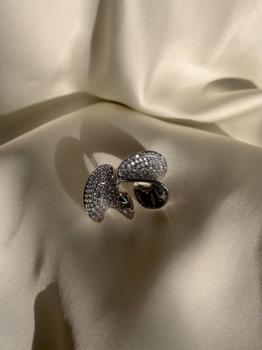 Silver Chunky Diamond Earrings