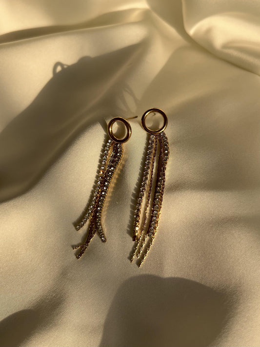 Hoop & Dangling Chain Earrings