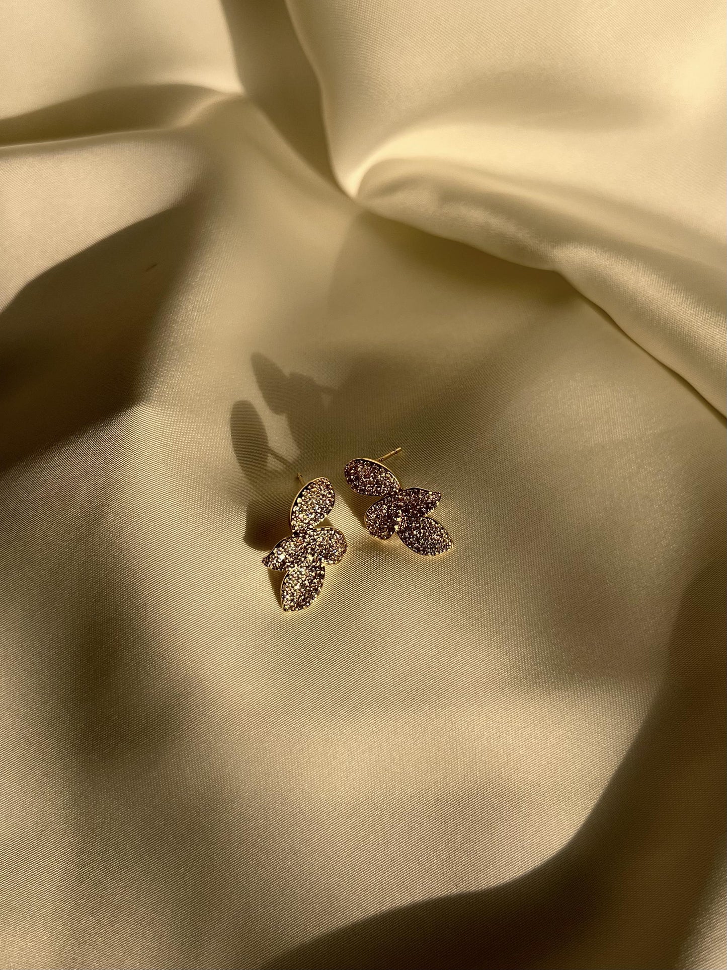 Leafy Diamond Stud Earrings