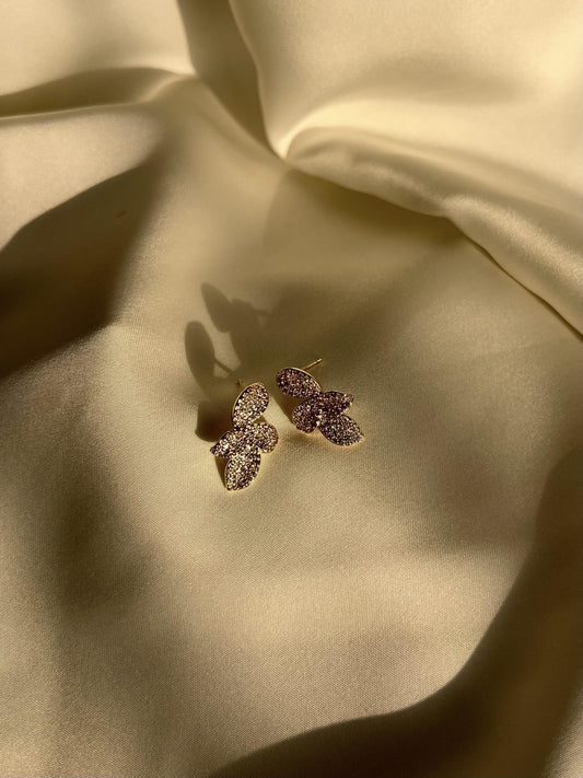 Leafy Diamond Stud Earrings