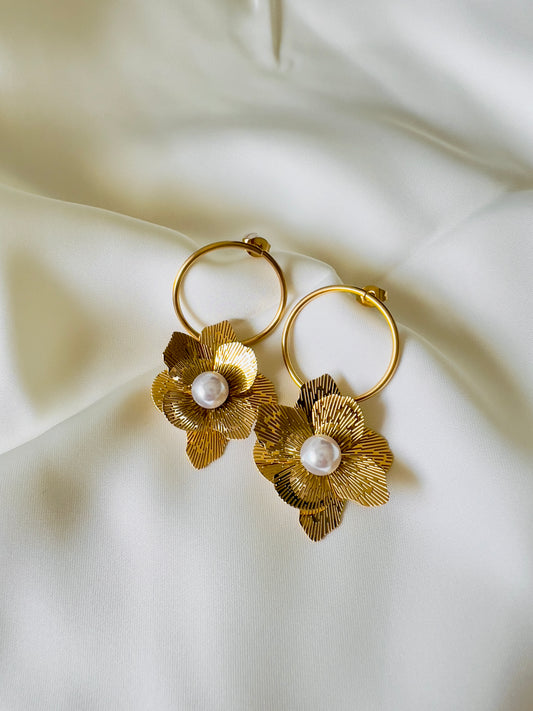 Blossom Pearl Hoops