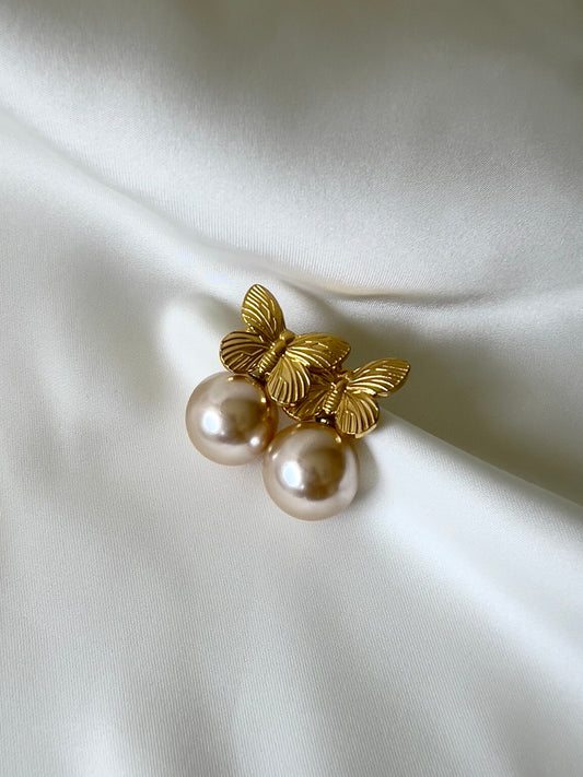 Butterfly Pearl Studs