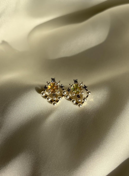 Floral Pearl Studs