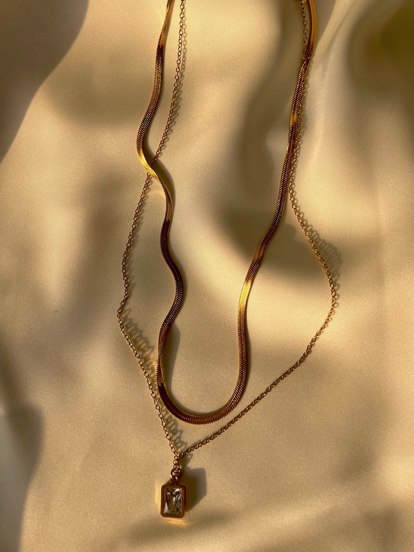 Double Layer Square Pendant