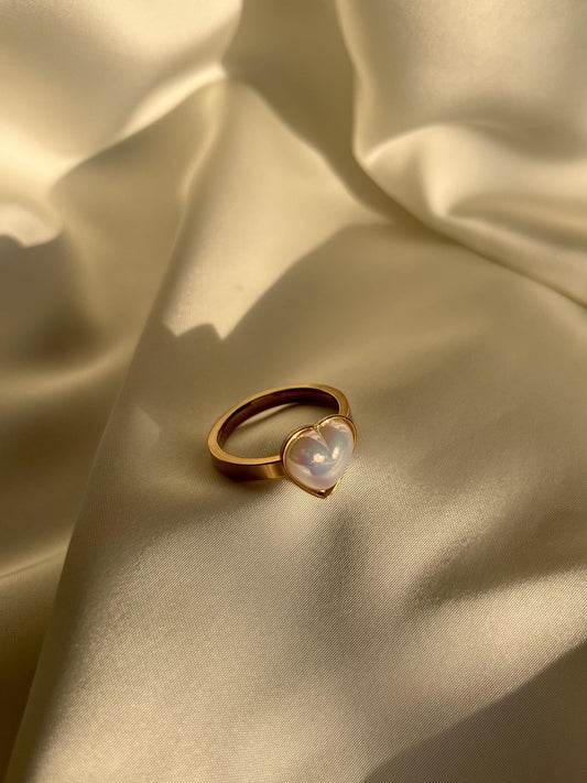 Pearl Heart Ring